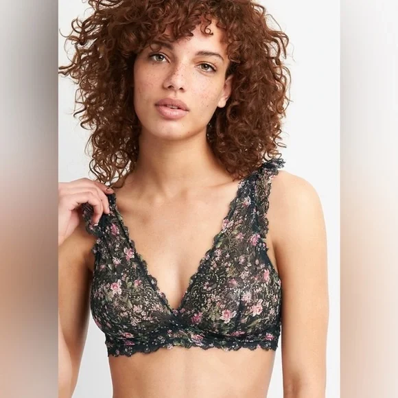 NWT Floral Lace Triangle Bralette - Picture 1 of 7
